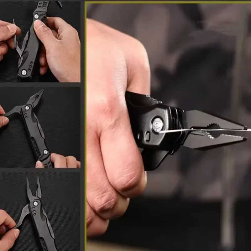 Outdoor Folding Pliers Survival Multi Functional Knife Universal Claw Wrench Hammer Multitool Pocketknife Tools Pliers J251121