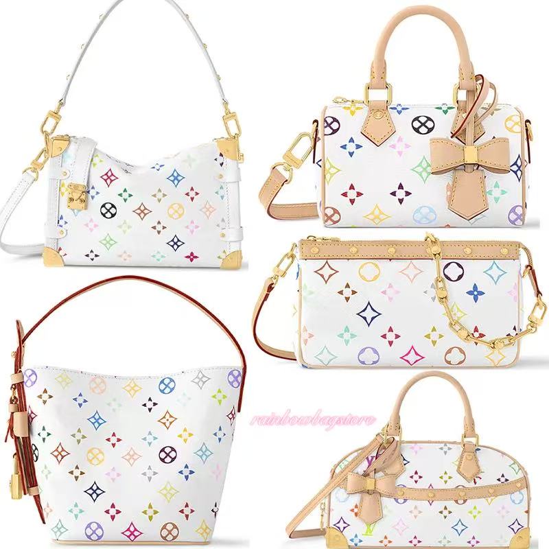 2026 Designer Shoulder bag Women Monogram Coated Canvas Rainbow bags murakami Luxury bag