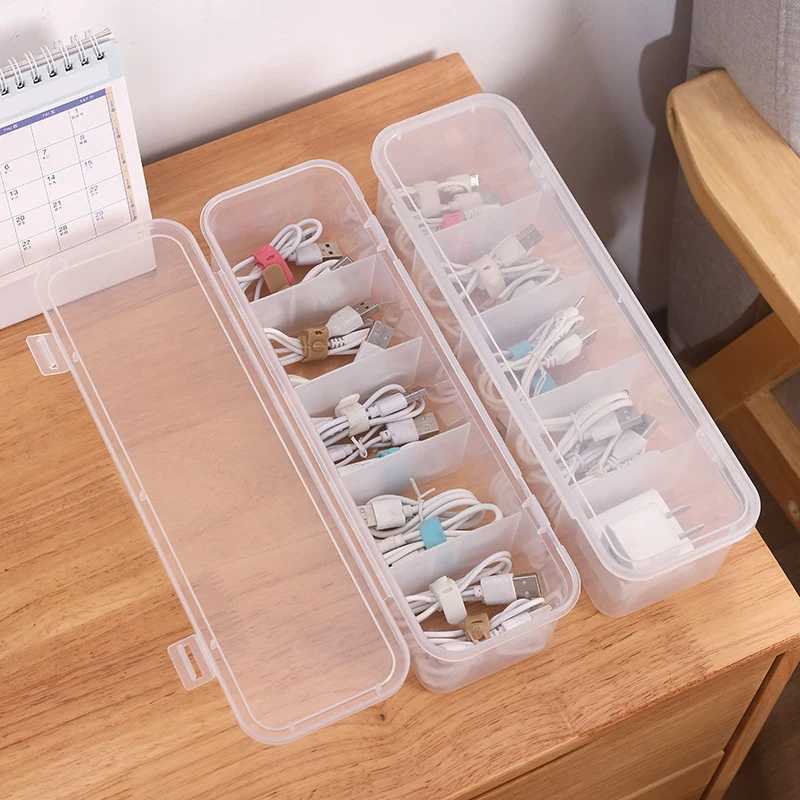 Charge Cable Storage Box Transparent Cabinet Desktop Snack Makeup Storage Box Kitchen Spice Organizer Accessories Box C251008