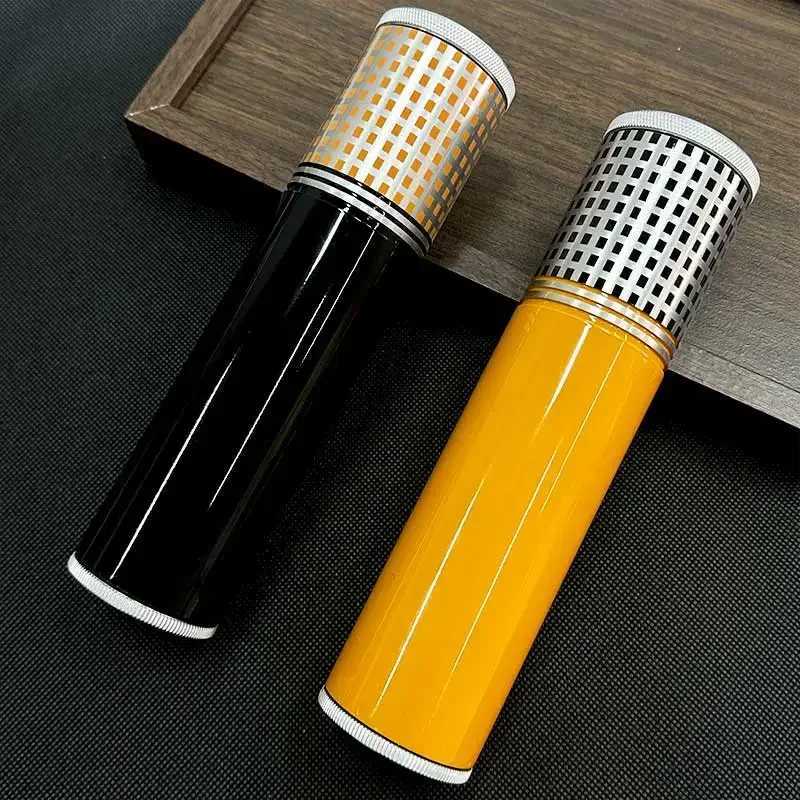 Metal Stainless Steel Portable Cigar Case Box for Travel 3 cigars Moisturizer Humidor Storage Tube Smoking Accessories Gift 917 Y251008