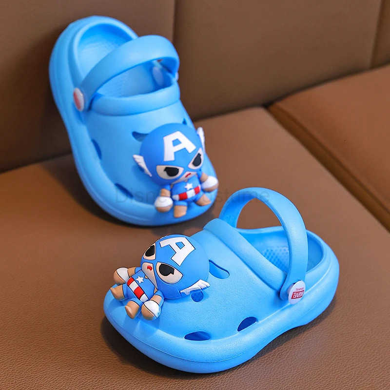 Disney Kids Slippers for Boys Summer Beach Indoor Slippers Cartoon Spiderman Home Soft NonSlip Children Slippers Garden Shoes H251008