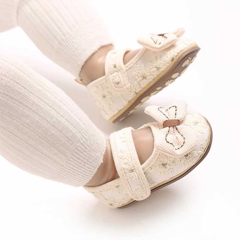 018Months Apricot Baby Baptist Shoes Girl Shoes Lace Rubber Sole Antislip Toddler First Walkers Infant Crib Shoes C251008