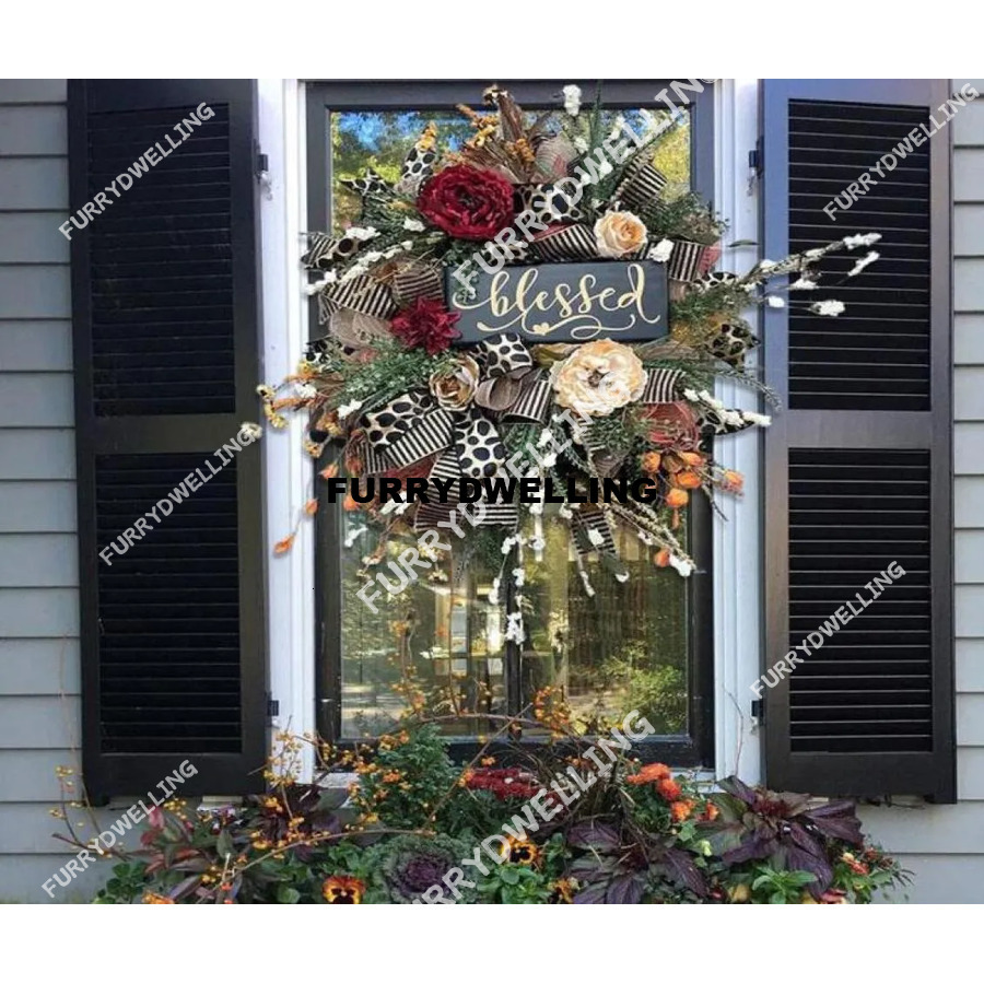Decorative Flowers Wreaths Fall Wreath Year Round Dwe74 Front Door Pendant Realistic Garland Home Holiday Decoration A12253641