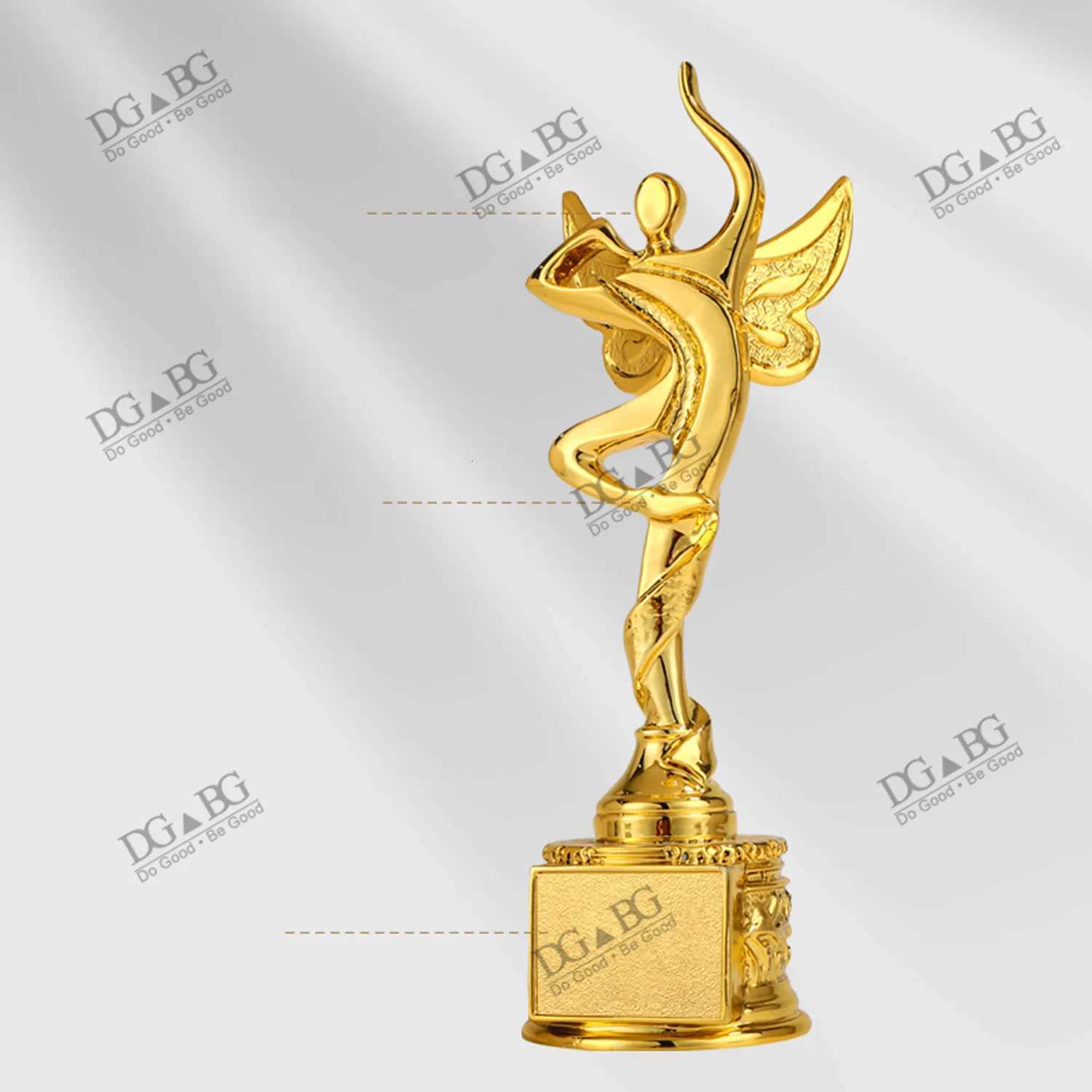 Cust Gold Resin Trophy for Childrens Performances featuring Figurines like Dancing Tree Singing Goddess suitable Y251008