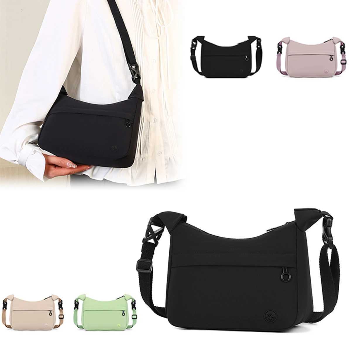 Casual Womens Minimalist Crossbody Bag Lightweight Nylon Large Capacity Round Patch Adjustable Strap Storage Bag for Daily UseT251007