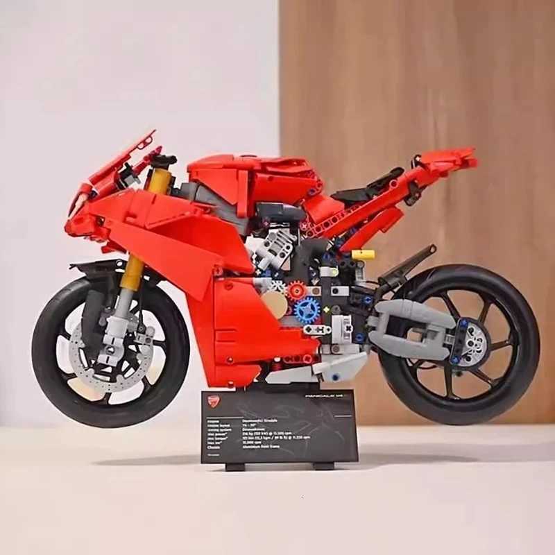 2025 MOC Technical 42202 Ducatis Panigales V4 S Motorcycle Building Blocks Model Mechanical Group Bricks Toys Children Boy Gift Z251008