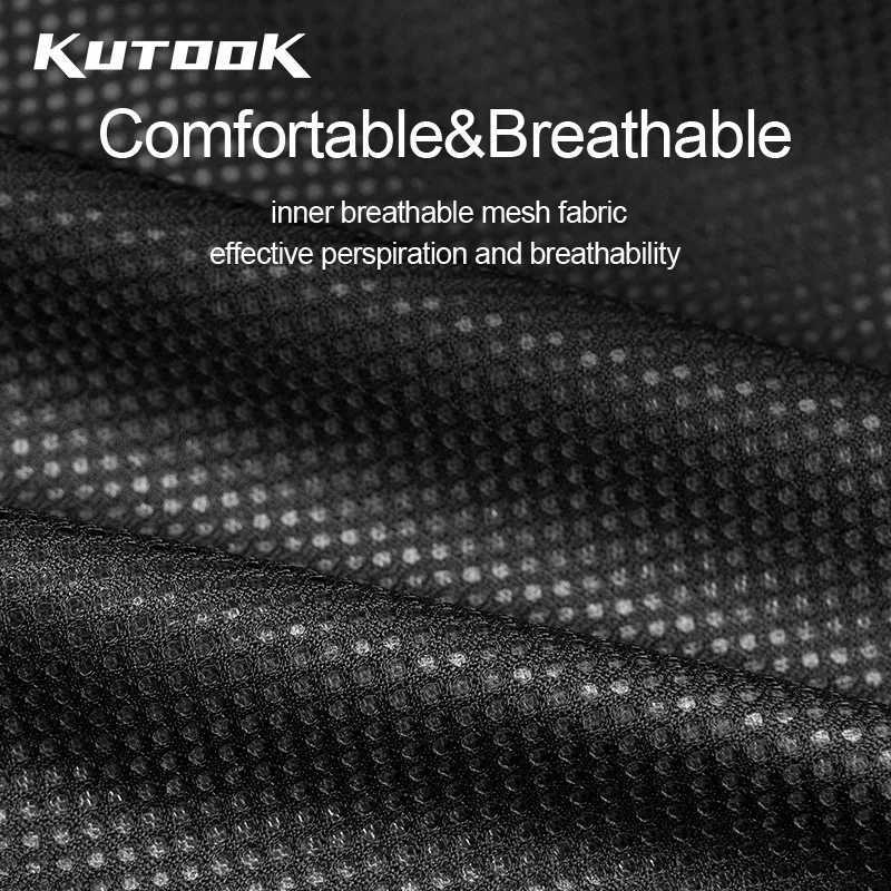 KUTOOK Cycling Raincoat Jacket Waterproof Mens Reflective Raincoat with Pockets Lightweight Breathable Long Sleeve Bike Riding J251008