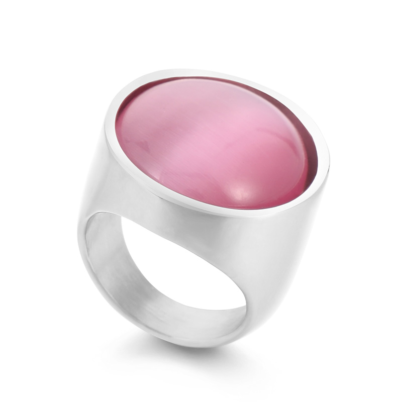 Fashion Women Men Animal Bear Silver Gold Stainless Steel White Black Glass Cartoon Animal Span Rings Jewelry