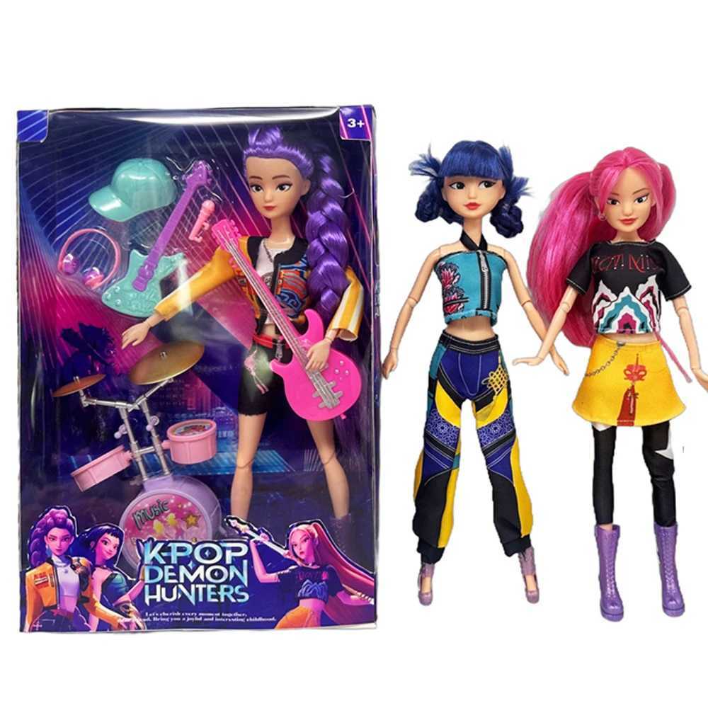 NEW Anime KPop Demon Hunters Doll Vinyl Toy Rumi Mira zoi Character Hands and feet can swing doll Fan Club Colorful lights GiftsJ251008