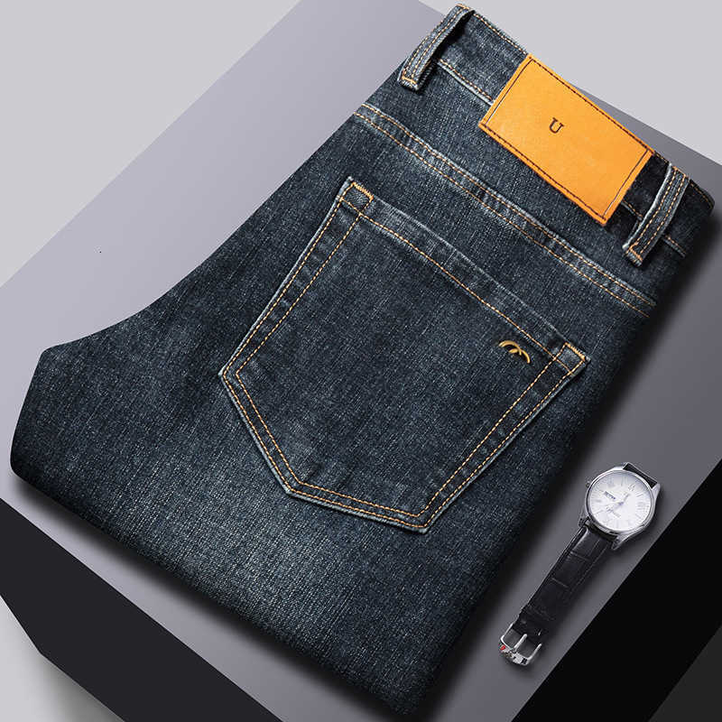 Men's Jeans Designer jeans men high-end European slim small feet spring new pants 4OL3