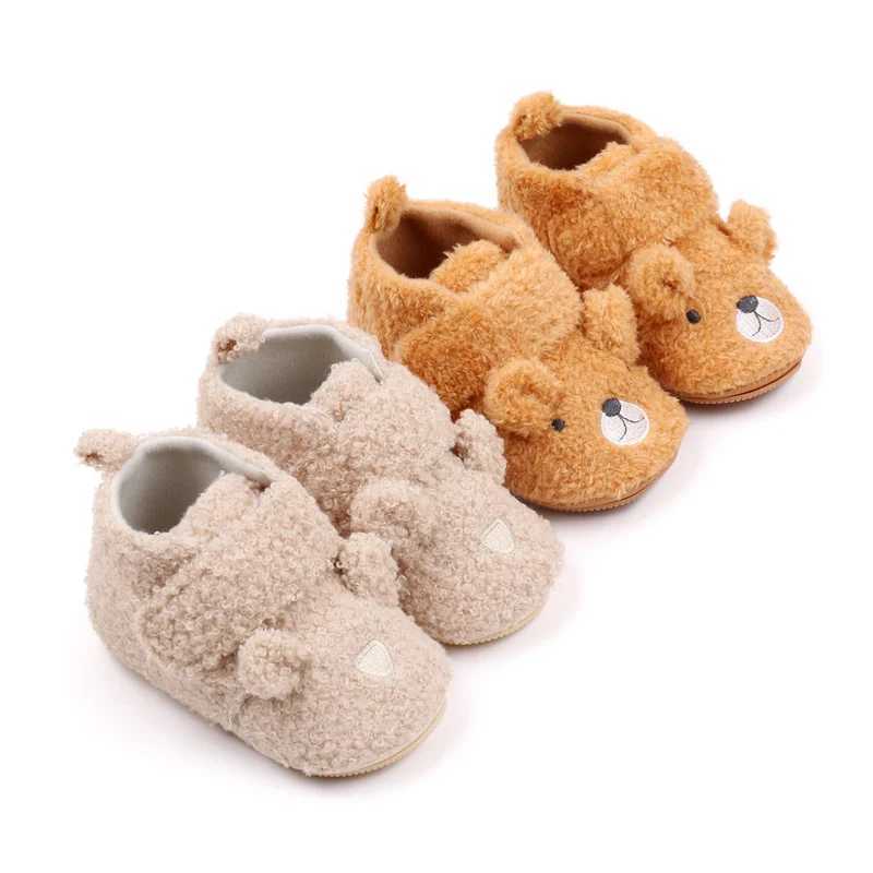 Baby Shoes Winter Soft and Warm Prewalking Sneaker TPR Sole Antislip Cute Bear Animal Design 2024 New Fashion 0918M BYQ3202 C251008