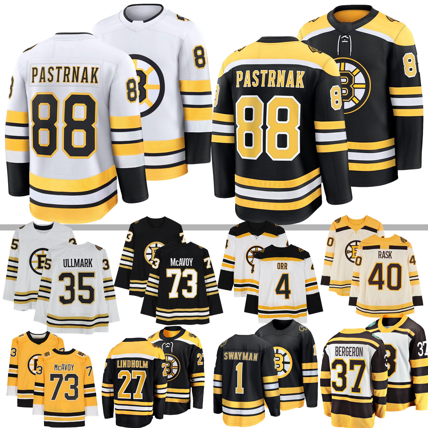 Boston Hockey Jersey 88 David Pastrnak Bruin Jeremy Swayman Charlie McAvoy Gilmore Morgan Geekie Elias Lindholm Korpisalo Zacha Zadorov Bergeron Chara Orr