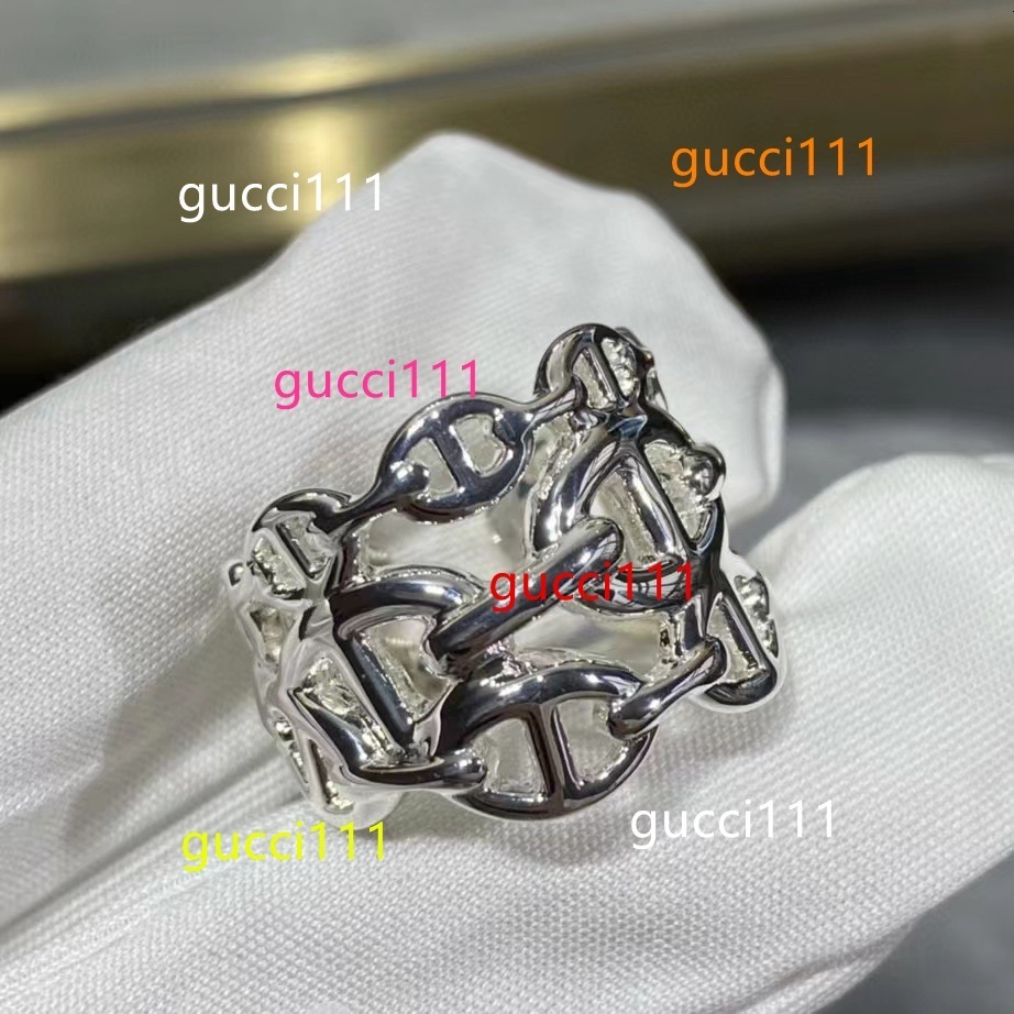 Classic designer ring three layer pig nose ring luxurious open oval accessory 925 silver plated rings women jewelry 57JF H hermes Hemmes hermae