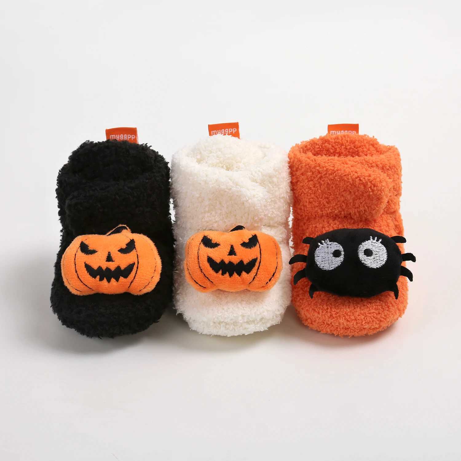 Halloween pumpkins Spider Horror Elements Baby Boots Infant Boys Girls Crib Shoes C251008