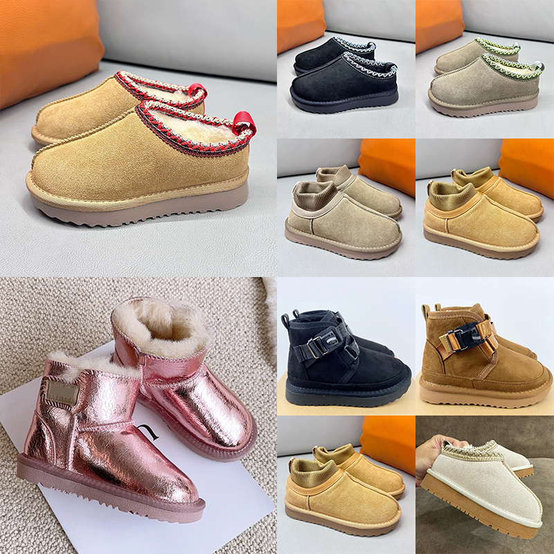 2025 Kids Tasman Boots Slippers Toddler Plush Slide Australia Snow Boot Children Shoes Winter Boots Classic Mini Boot Baby Fur Boys Girls Ankle Child Suede