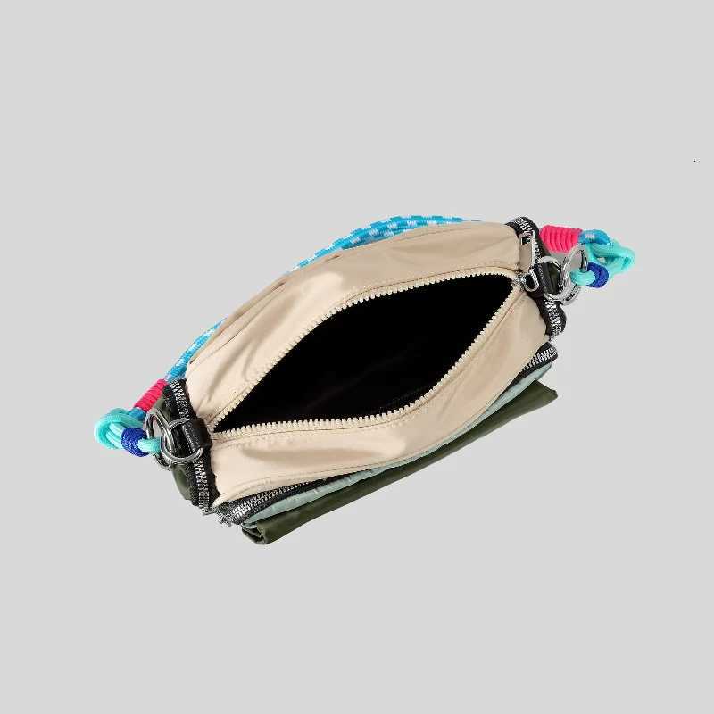 Waterproof Nylon Handbag Threecolor Rainbow Single Shoulder Crossbody Small Square BagT251007