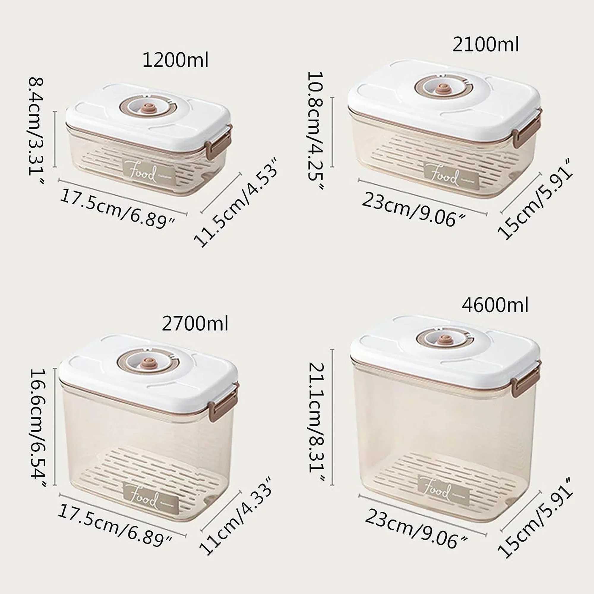Vacuum Sealed Food Storage Box Clear FreshKeeping Box Capacity Food Dispenser Transparent Container with Vacuum Pump C251008