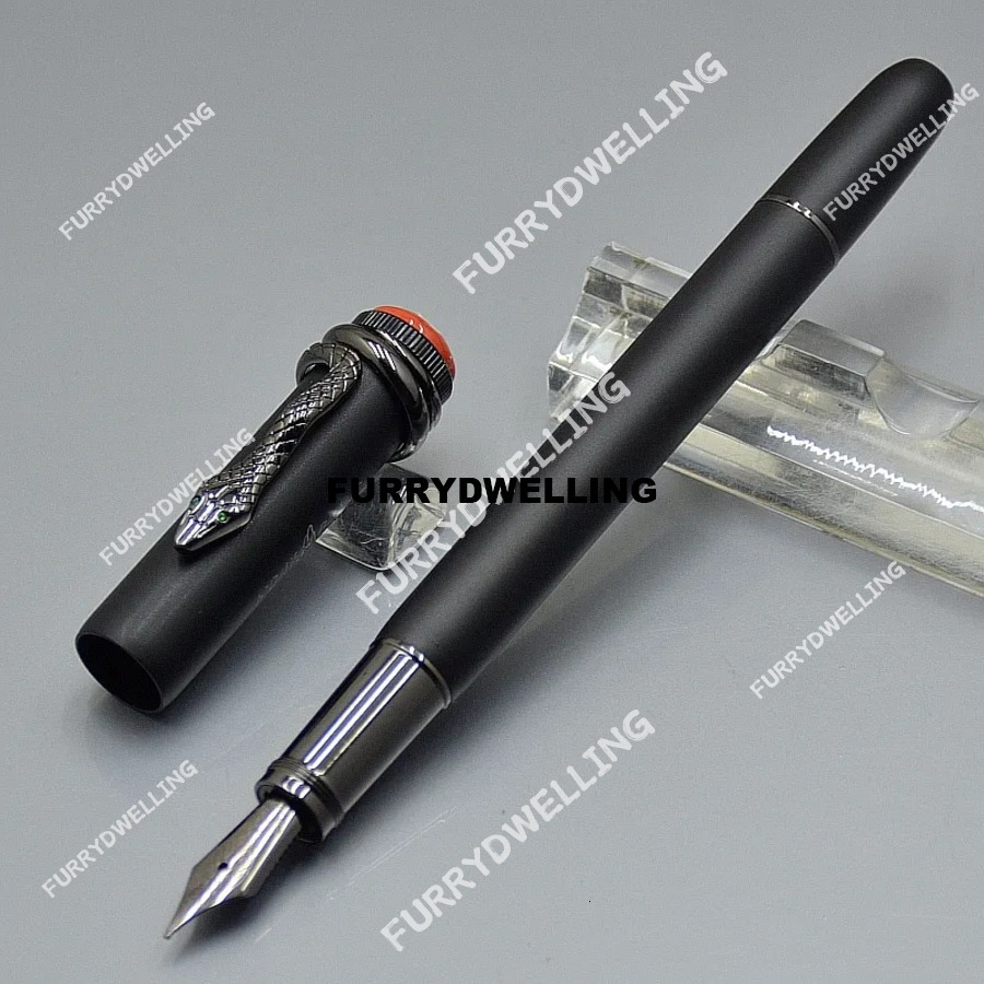 Wholesale High Quality Matte Black 1912 Ballpoint / Roller Ball Pen Business Dwe74 Office Stationery Fashion Calligraphy Ink Fountain Pens No Box