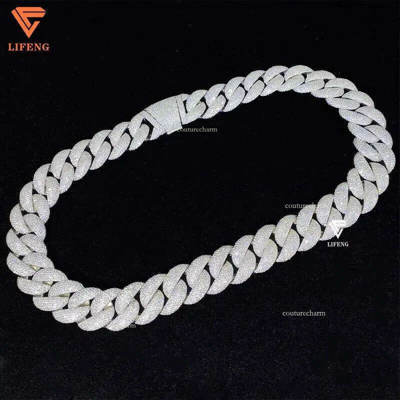 23mm High Quality Hip Hop Jewelry Big Cuban Link Chain Custom Mens Necklace Iced Out VVS Moissanite Dia With Gra Certified