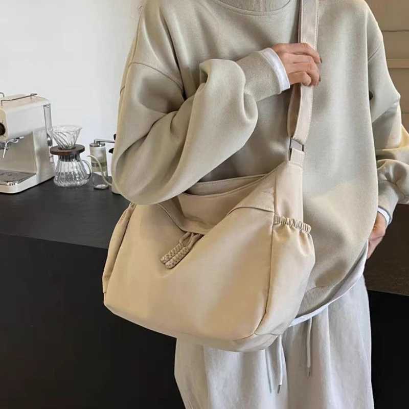 Casual Nylon Tote Crossbody Bags Solid Zipper Womens Bags 2025 Fashion New High Capacity Solid Color Single Shoulder Totes BagT251007