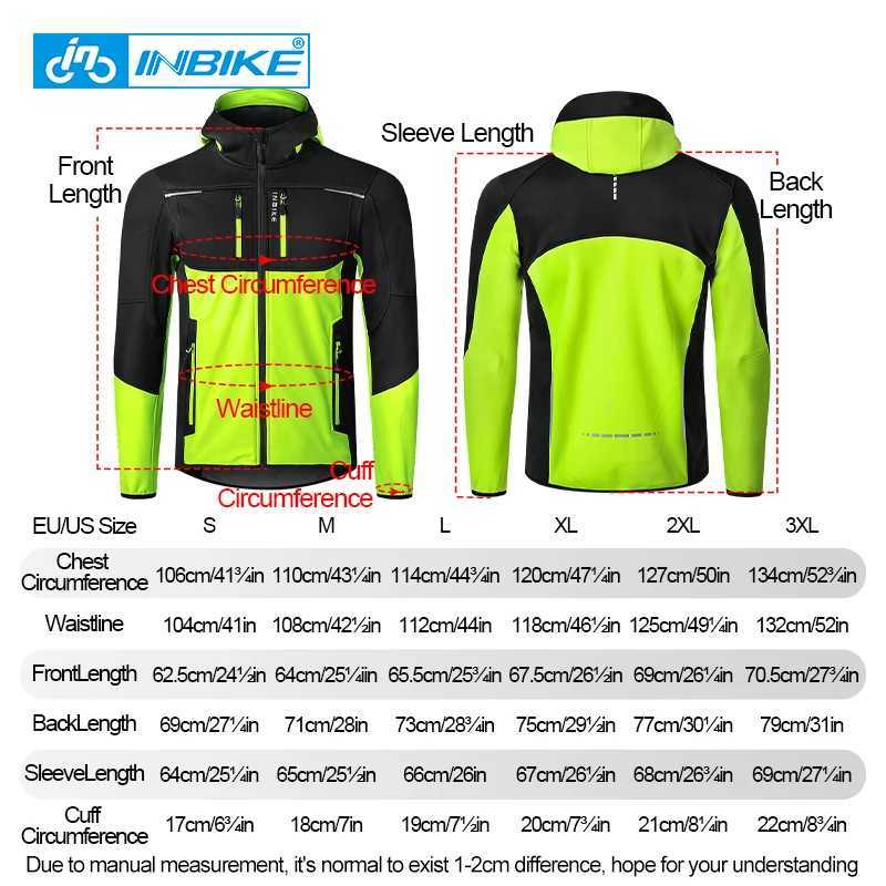 INBIKE Mens Winter Cycling Jacket With Hood Warm Fleece Windbreaker Coat For Men Windproof Outdoor Man Cycling Clothing Hiking J251008
