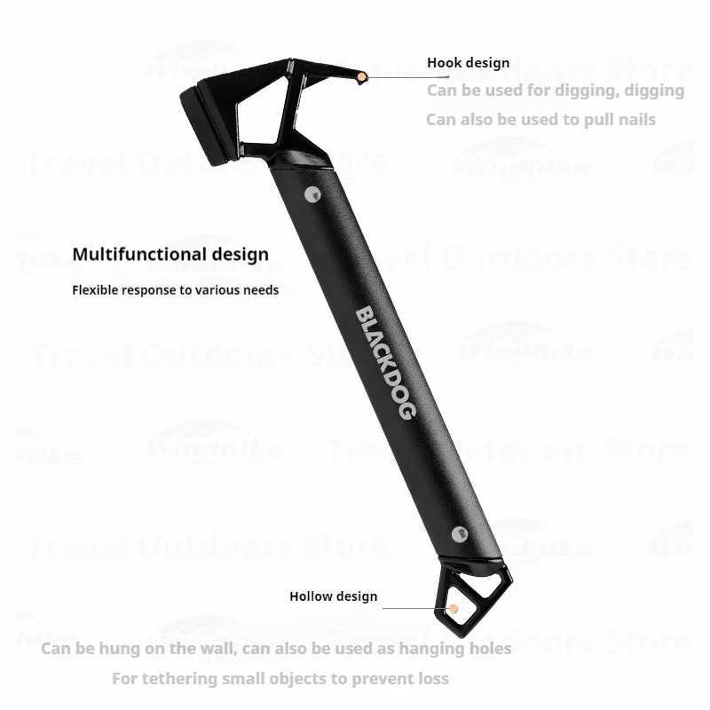 Naturehike BLACKDOG Outdoor Cast Iron Camping Hammer 610g Lightweight Hammer Camping Tent Multifunction Portable Nail Puller J251008