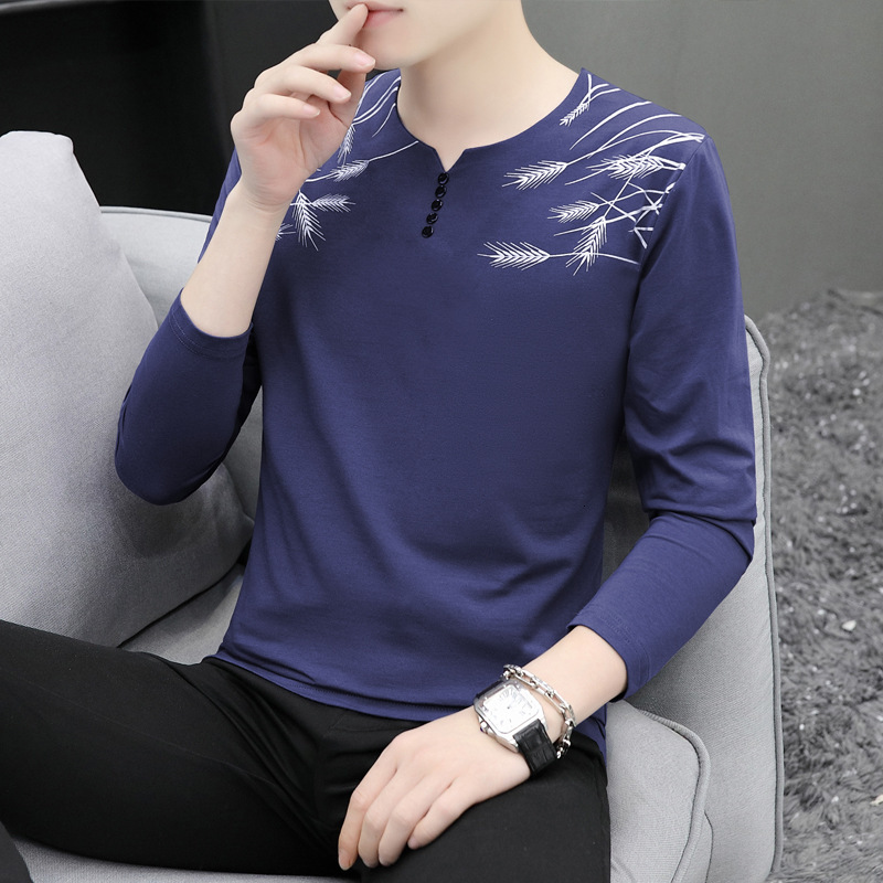 Designer Hoodie Designer Shirt Supply Polo Men's Autumn Long Sleeve T-shirt Men's Spring And Autumn Embossed Crew Neck Heavyweight Men's Base Shirt