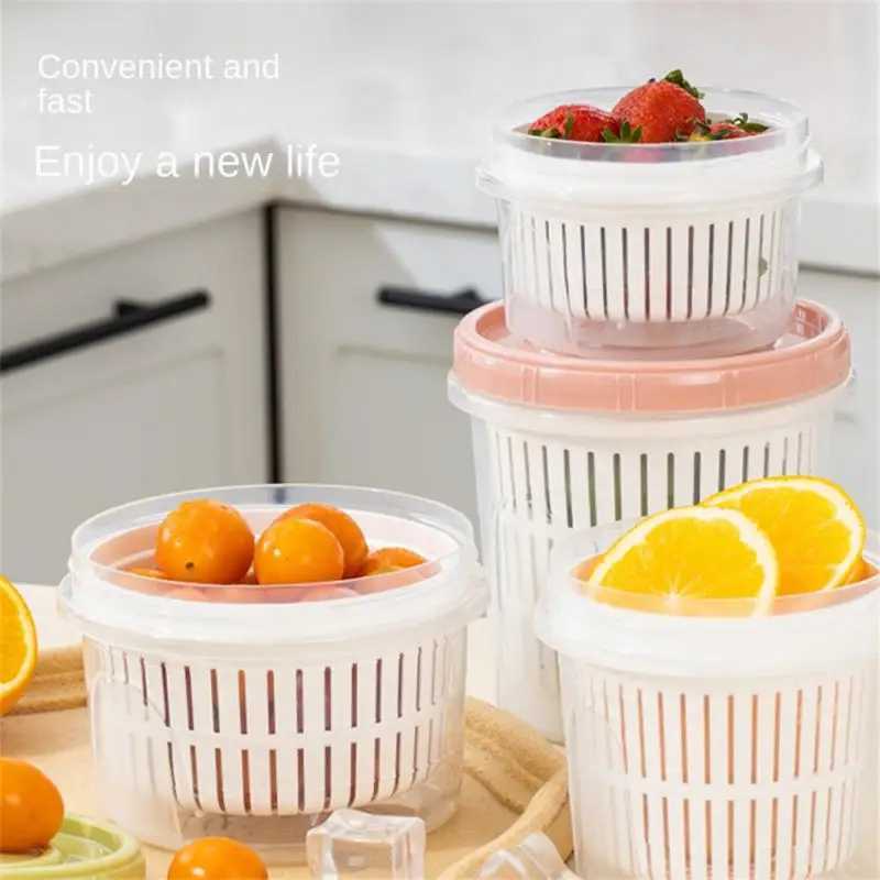 Refrigerator Storage Box Kitchen Food Vegetable Fruit Storage Box Drain Basket Storage Containers Fridge Organizer Storage Box C251008