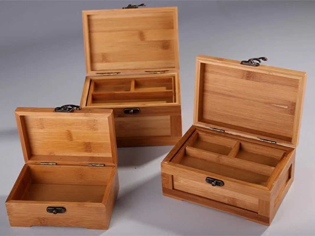 Bamboo Craft Princess Korean Bamboo Jewelry Box Wooden Jewelry Storage Box Small Collection Box Gift Box WF C251008