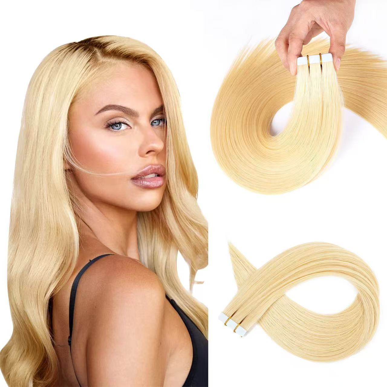 NNHAIR Invisible Tape In 100% Human Hair Remy Real Hair Extensions Thick High Quality For Woman 20PCS 14Inches-24Inches 30G-60G