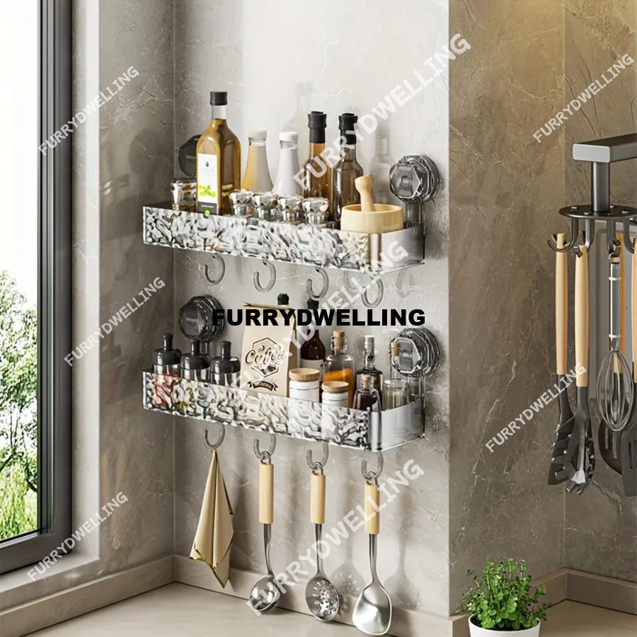 Water Ripple Suction Dwe74 Cup Wall-Mounted No-Hole Bathroom Sink Supplies Storage Shelf