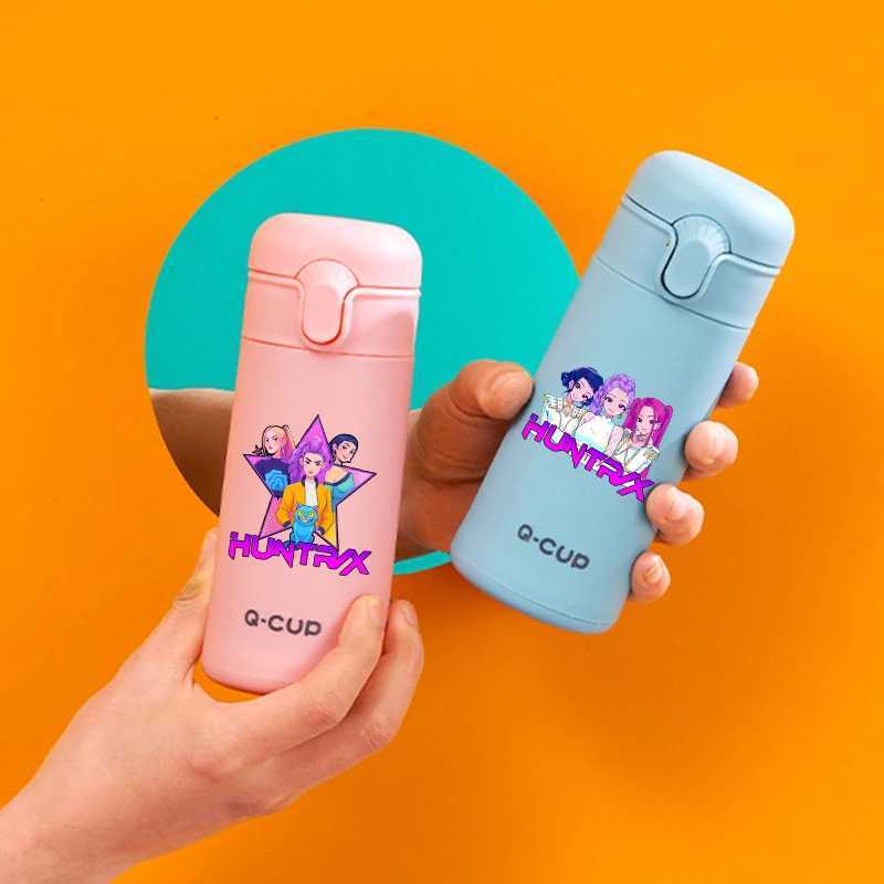 450ml Kpop Demon Hunters Glass Bottle for Boys Girls Anime Cartoon Fashion Cups Students Portable Simple Sports Water Cup Gifts C251008