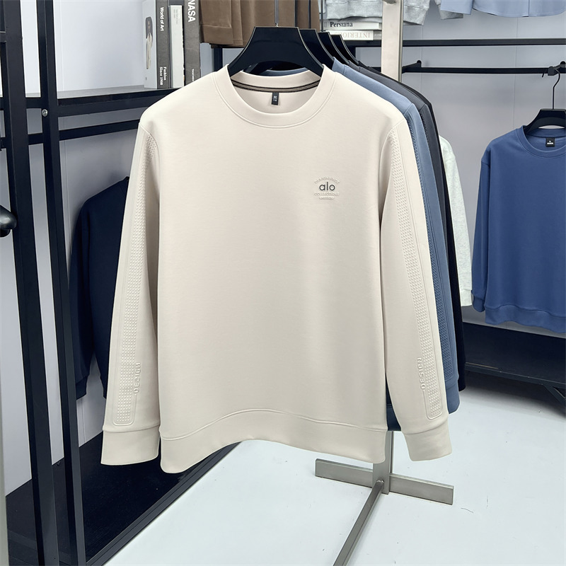 Autumn Winter Air Designer Hoodie Layer Sweatshirt Men Classic Round Neck Casual Designer Shirt Solid Color Simple Versatile Long Sleeve T-shirt Base 