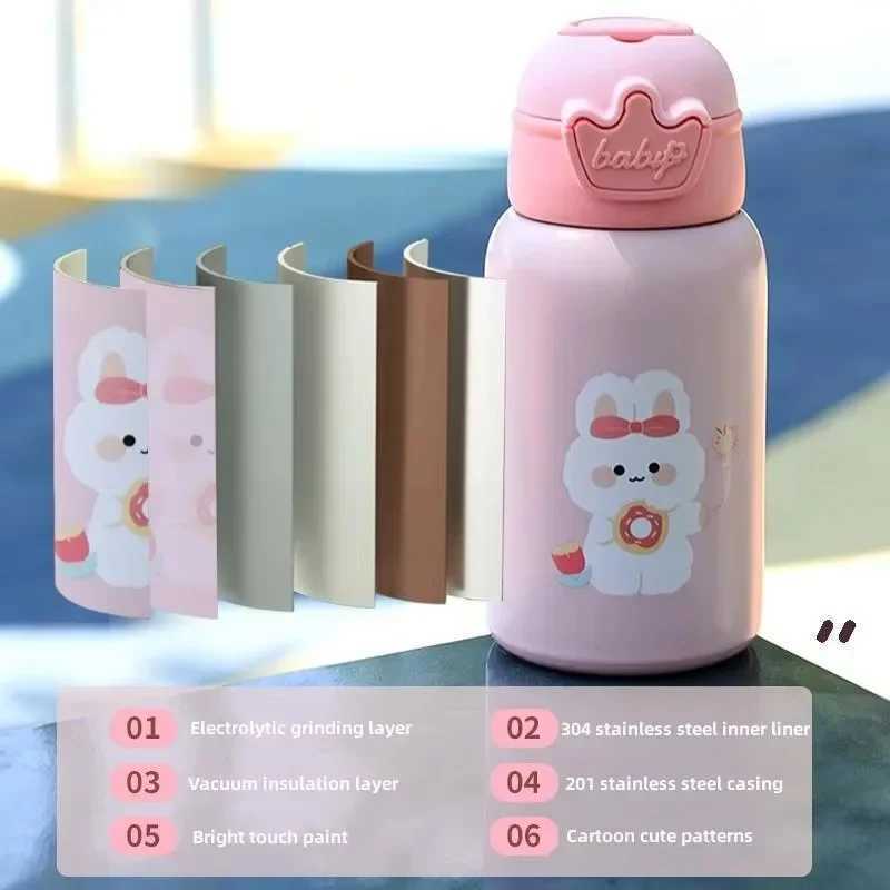 500ml Unicorn Kids Thermos Bottle Cute Childrens Thermal Water Bottle Stainless Steel Thermos Mug For Kids Portable Water Cup C251008