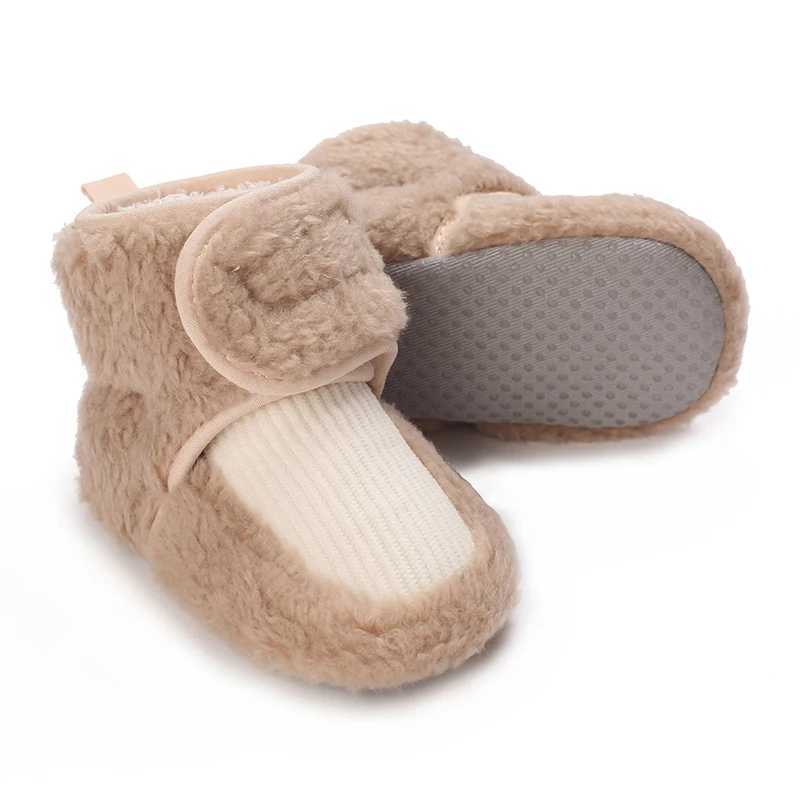 Newborn Baby Autumn And Winter Shoes With Plush Insulation Soft Sole For Learning To Walk Cotton Shoes That Wont Fall Off C251008