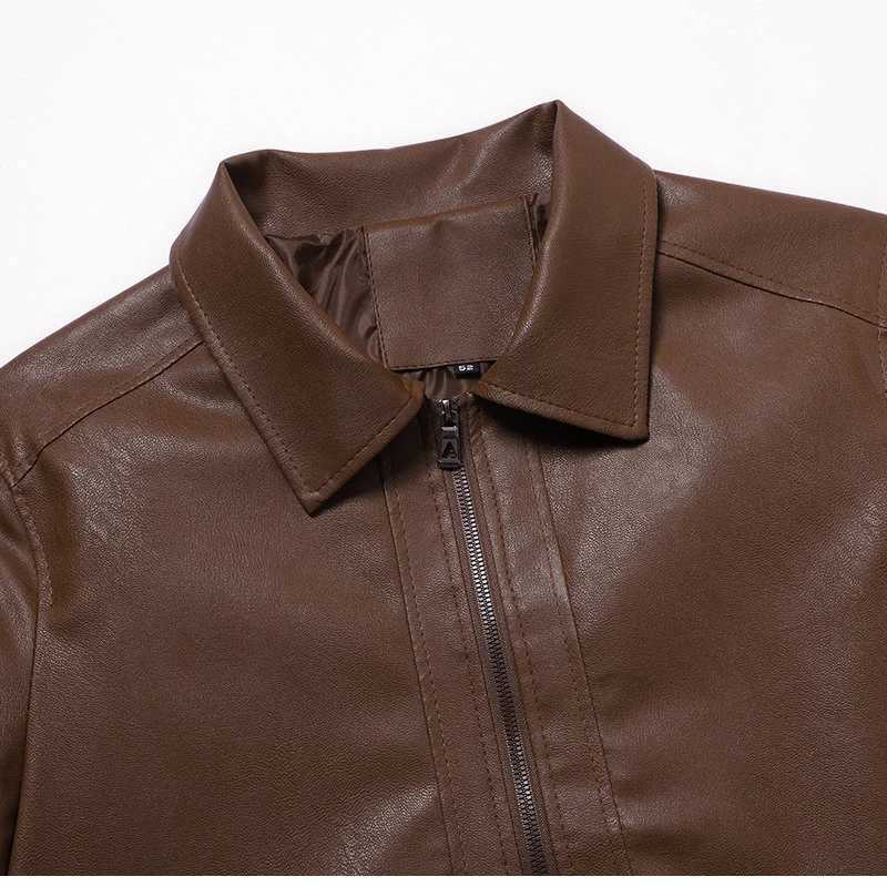 Mens 2025 SpringAutumn Vintage Leather Biker Jacket Motorcycle Riding Outdoor Street Casual Coat Motorcycle jacket J251008