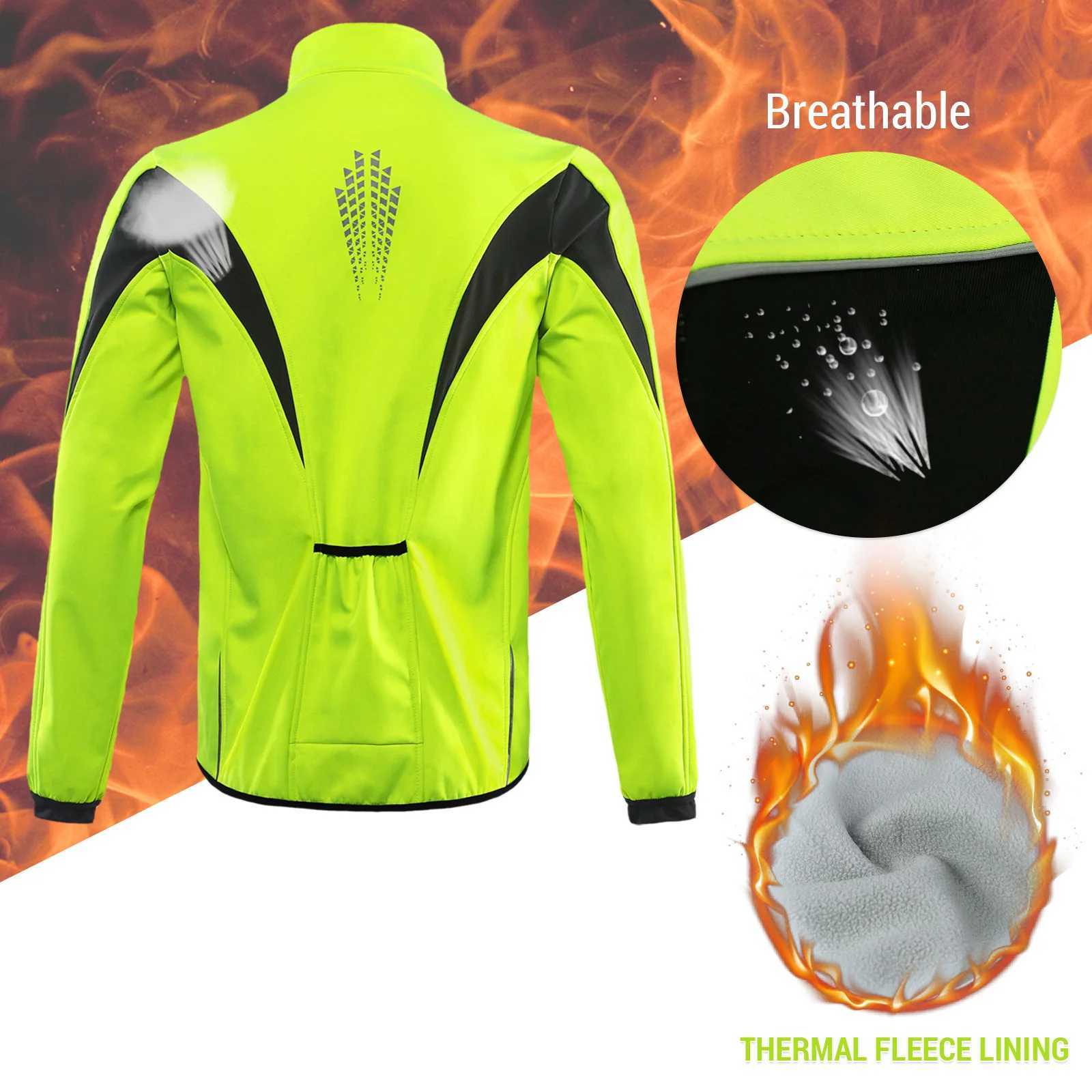 Winter Warm UP Cycling Jacket Breathable Bike Outerwear Windproof Waterproof Cycling Jacket J251008