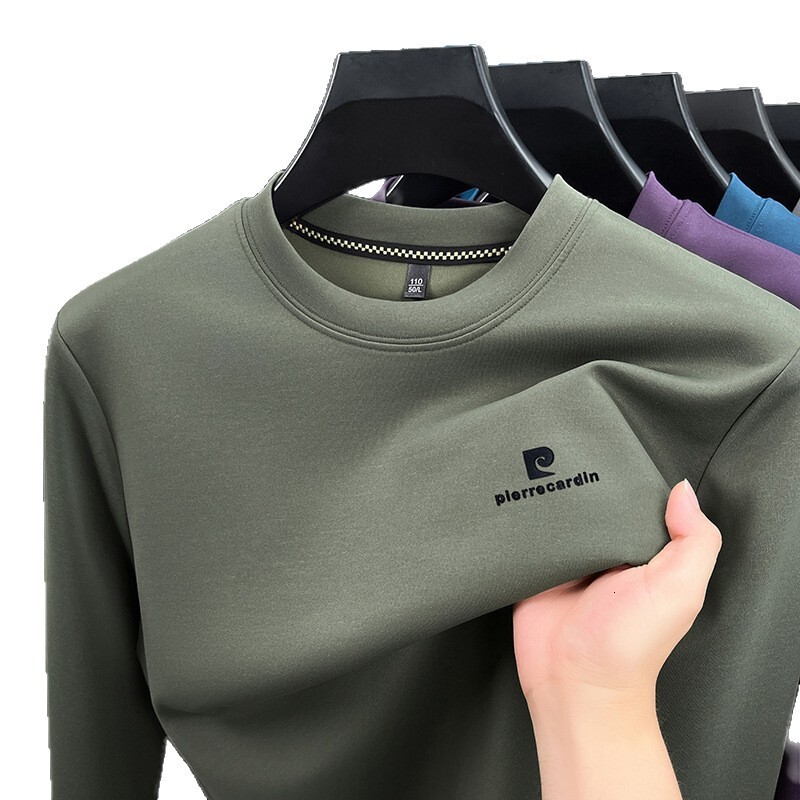 Middle-aged Men's Long Designer Shirt Designer Hoodie Sleeve Sweatshirt T-shirt 2025 New Spring Polo Autumn Round Neck Fashion Casual Dad's 