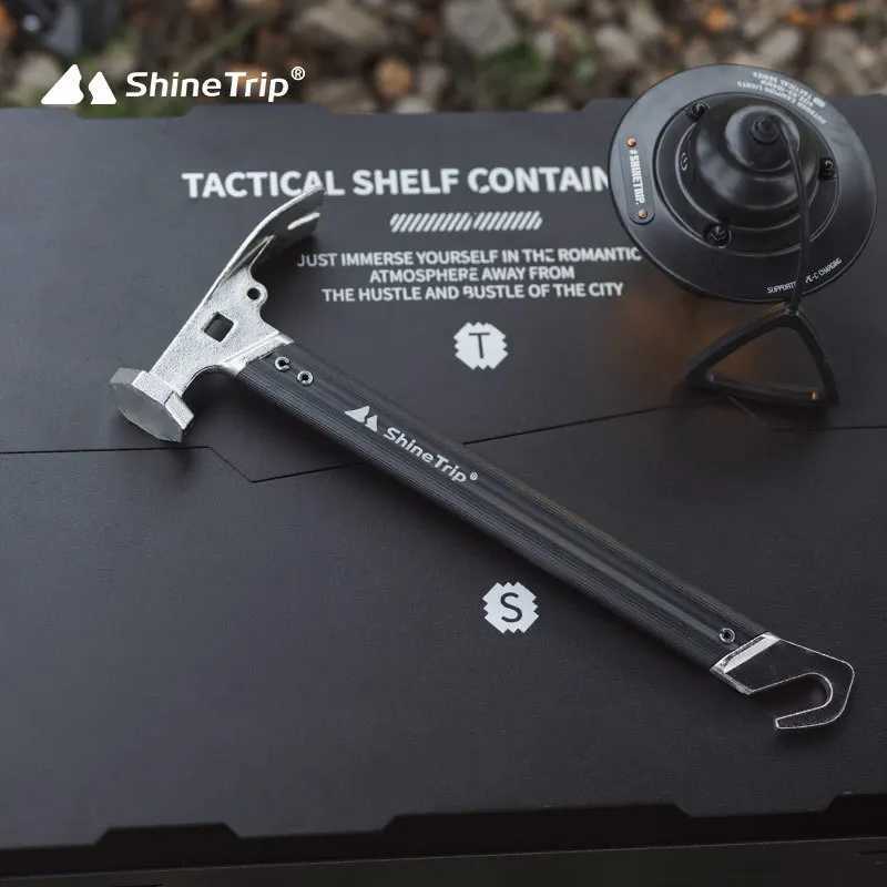 Shine Trip Outdoor Tent Nail Hammer Stainless Steel Hammer Portable Nail Puller Survival Equipment Camping Hammer J251121