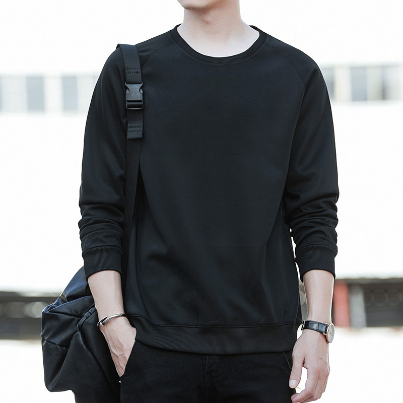 Sweatshirt For Men Spring And Autumn Youth Korean Style Slim Fit Long Sleeve Designer Shirt T-shirt Pullover Solid Color Crew Neck Top Designer Hoodie Base Shirt