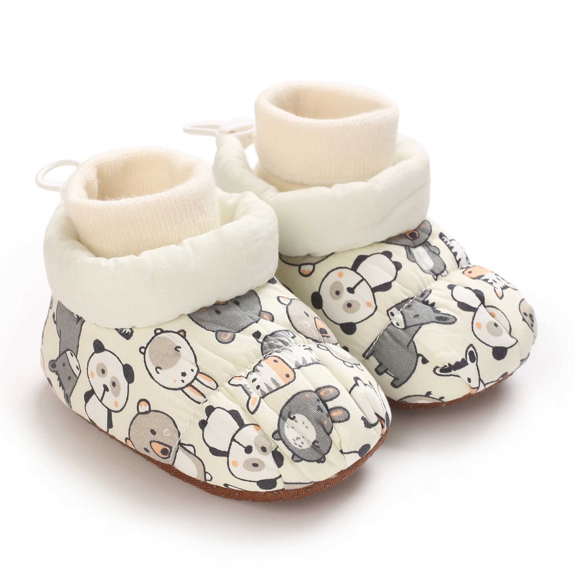 Toddler Girls SlipOn Casual Sneakers with Soft Fabric Sole Cartoon Bear Embroidery Warm Winter School Shoes for Preschool C251008