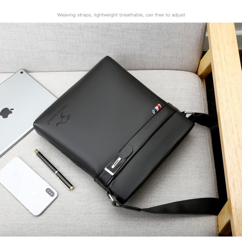 New Men's Single Shoulder Crossbody Bag Fashion Casual Luxury Bag Large Capacity Waterproof Designer Bag Men's Bag Trendy Leather Bag Commut