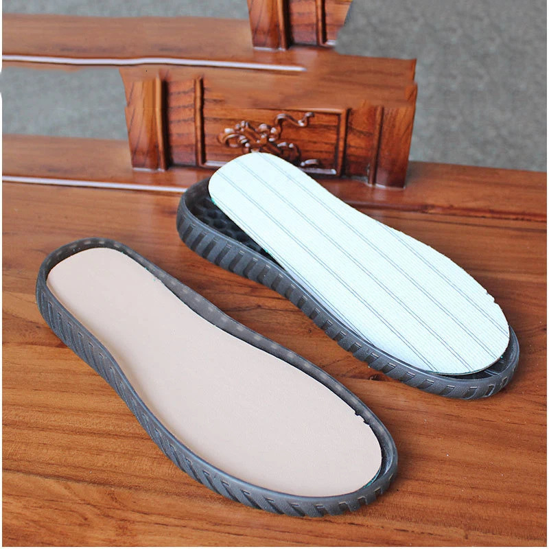 Rubber soles autumn winter hooks soles transparent crystal shoes nonslip tendon bottom handknitted woolen slippers sandals 251008