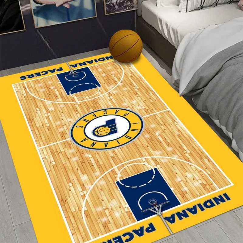 Vibrant Basketball Court Style Floor Mat Living Room Bedroom Home Non Slip Floor Mat Living Room Decoration Washable Carpet S25108