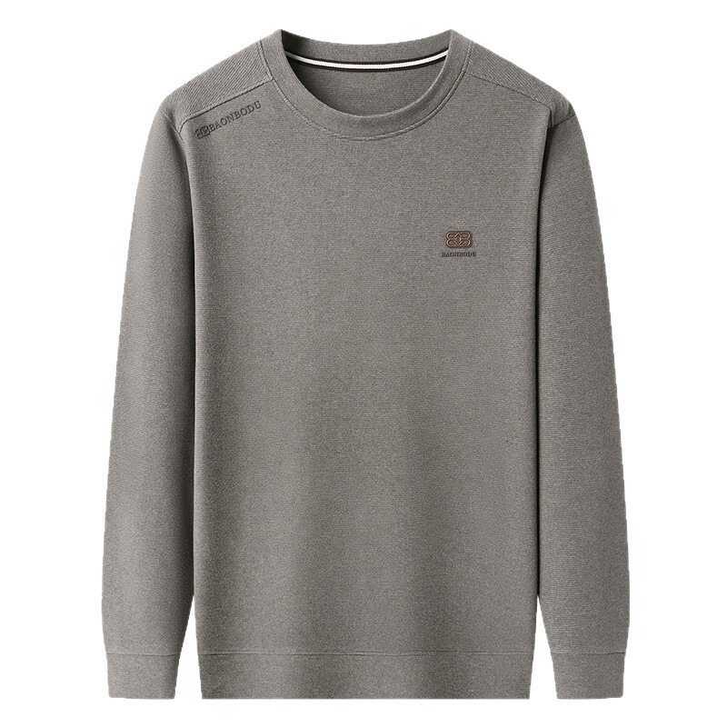 Mulberry Silk Long Sleeve Sweatshirt Men's Spring And Polo Autumn Designer Shirt Casual Versatile Stretch Crew Neck Trendy Base Shirt Designer Ho