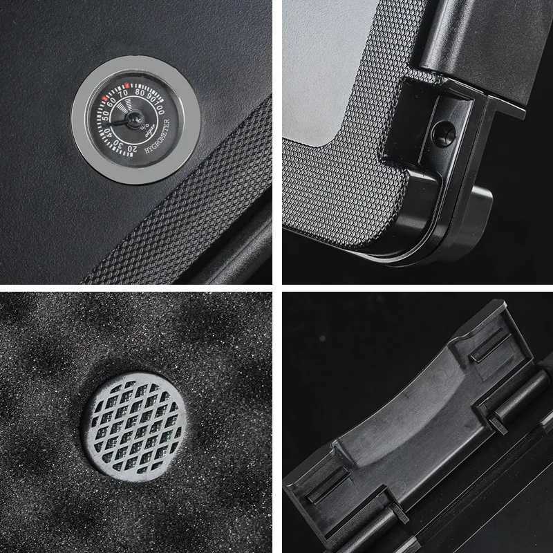 2024 New Design Cigar Humidor With Hygrometer And Humidifier ABS Travel Cigar Box Case Storage For 5 Cigars Smoking Accessories Y251008