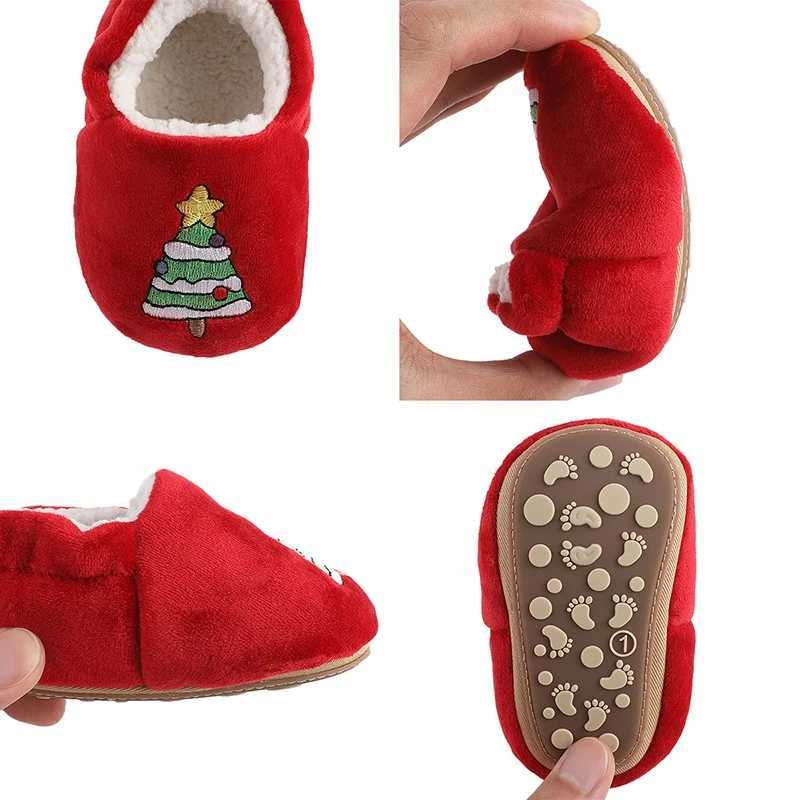 Baby Nonslip Floor Shoes Cute Infant Baby Warm Slipper With Soft Sole Infant Toddler Christmas Tree Printed Walking Shoes 018M C251008