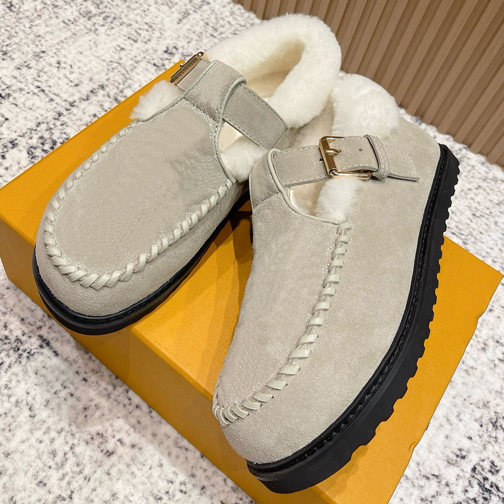 1AIGKZ Colorado comfort mary jane Designer Mary Jane comfort Beige autumn winter embroidered velvety suede calf leather loafers easy to wear shearling lining