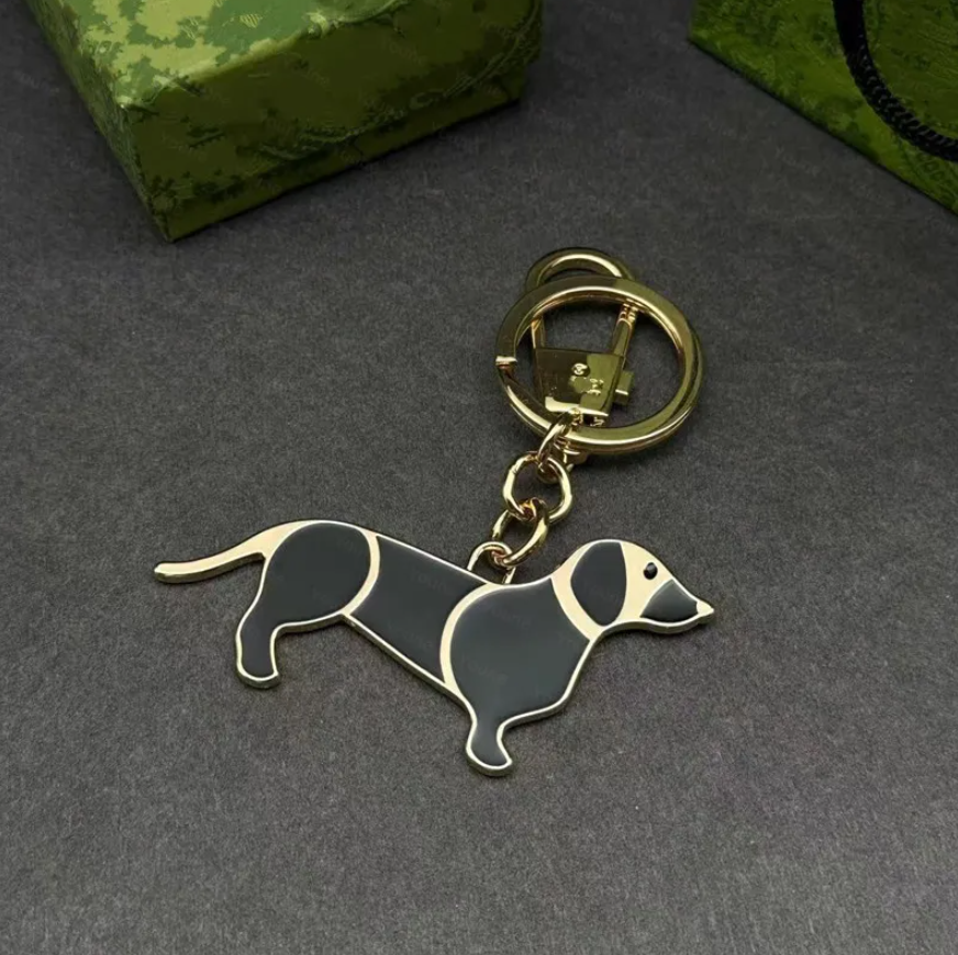Keychains Lanyards dog shaped bag charm wallet cartoon charm vintage toy esigner men women Lanyards cute mini Dachshund car key chain fluffy pendant bag lady pendant