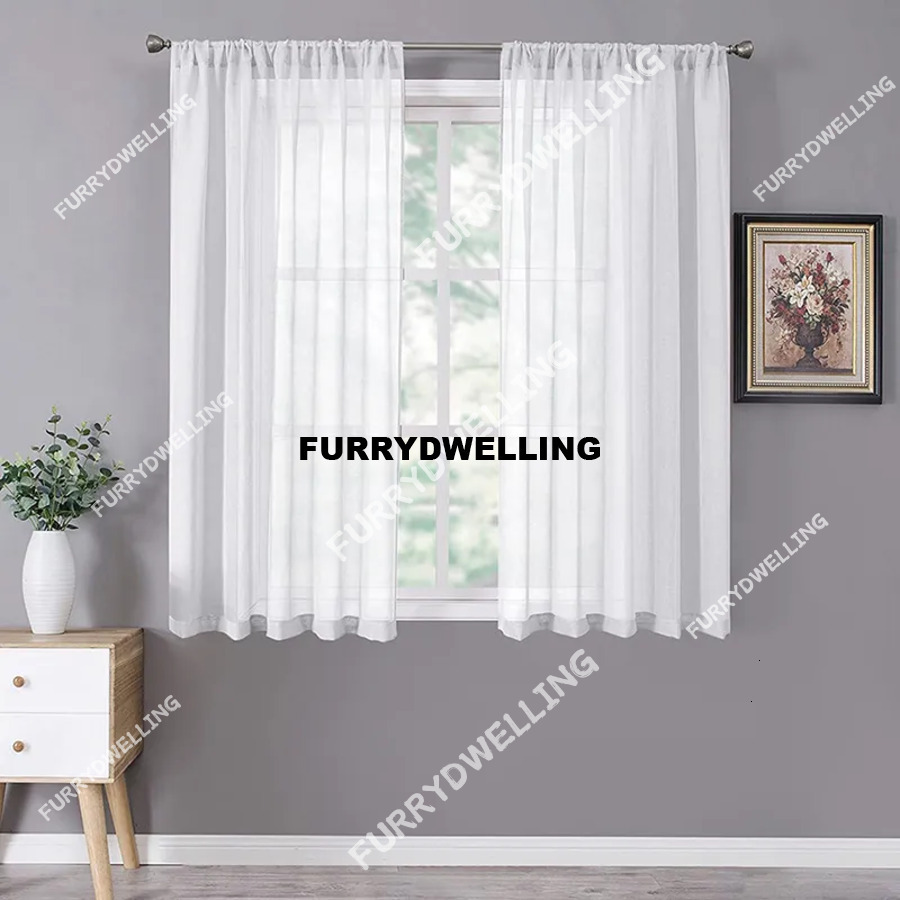 T0424 Living Room Bedroom Light-Transmitting Full Dolly White Simple Home Decoration Engineering Yarn Dwe74 Curtain Finished Product Manufacturers Wholesale